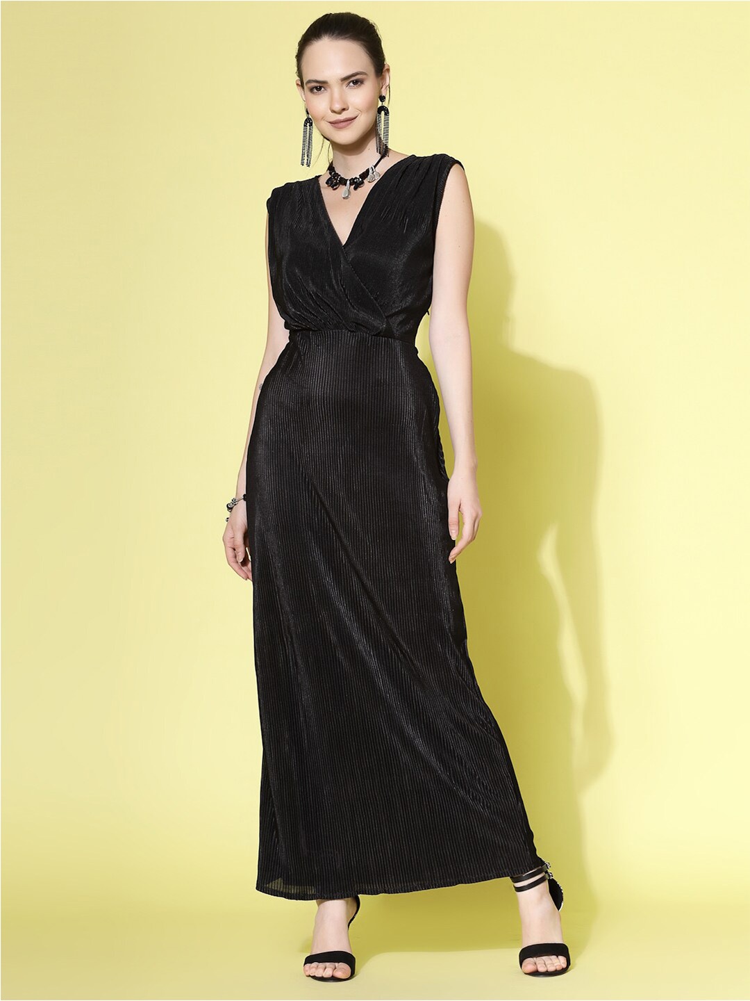 

Molly & Michel Black Satin Maxi Dress
