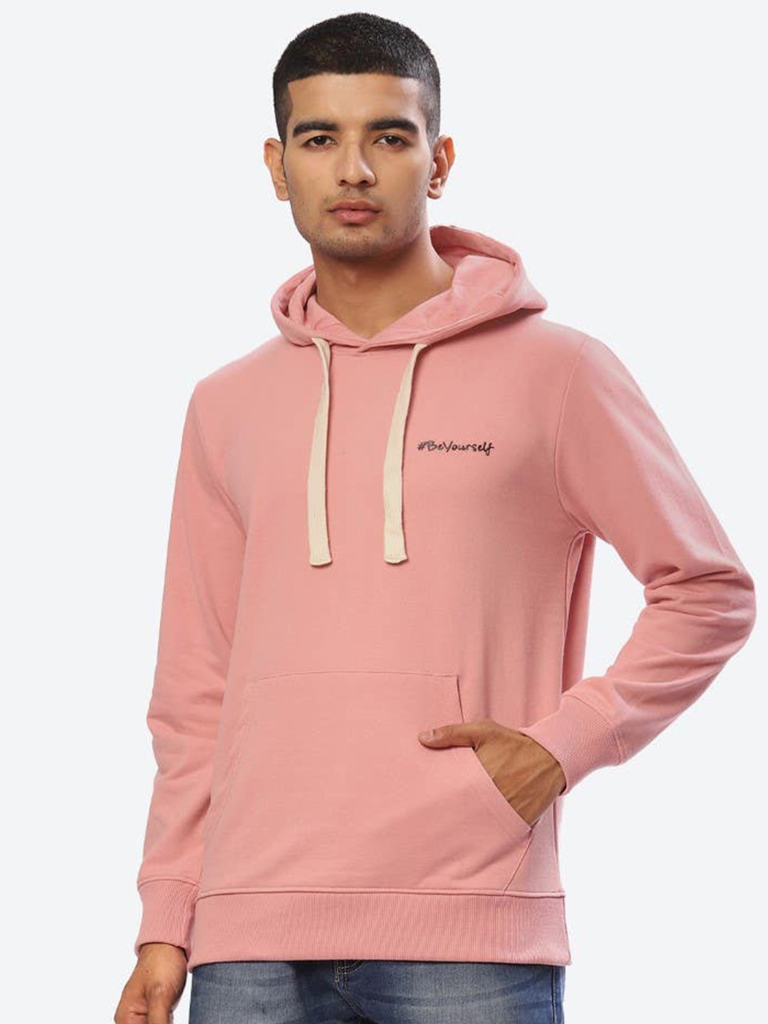 

2Bme Hooded Cotton Pullover Sweatshirt, Peach