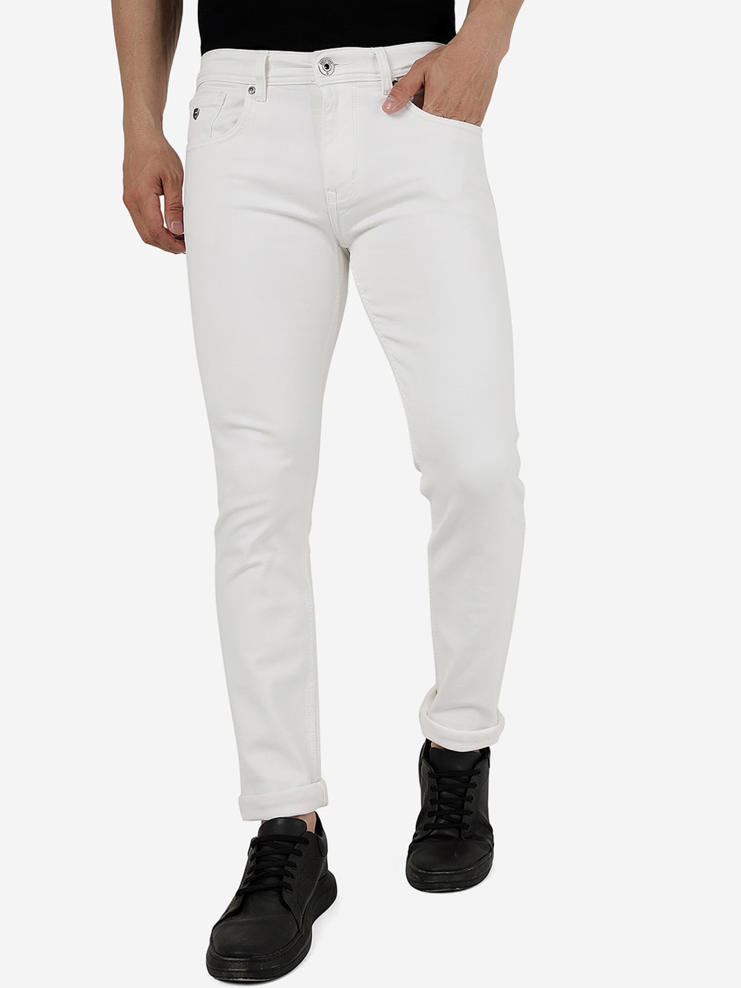 

Greenfibre Men Slim Fit Clean Look Stretchable Jeans, White