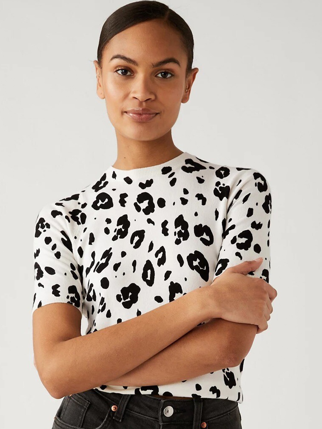 

Marks & Spencer Animal Printed Sweater Vest, White