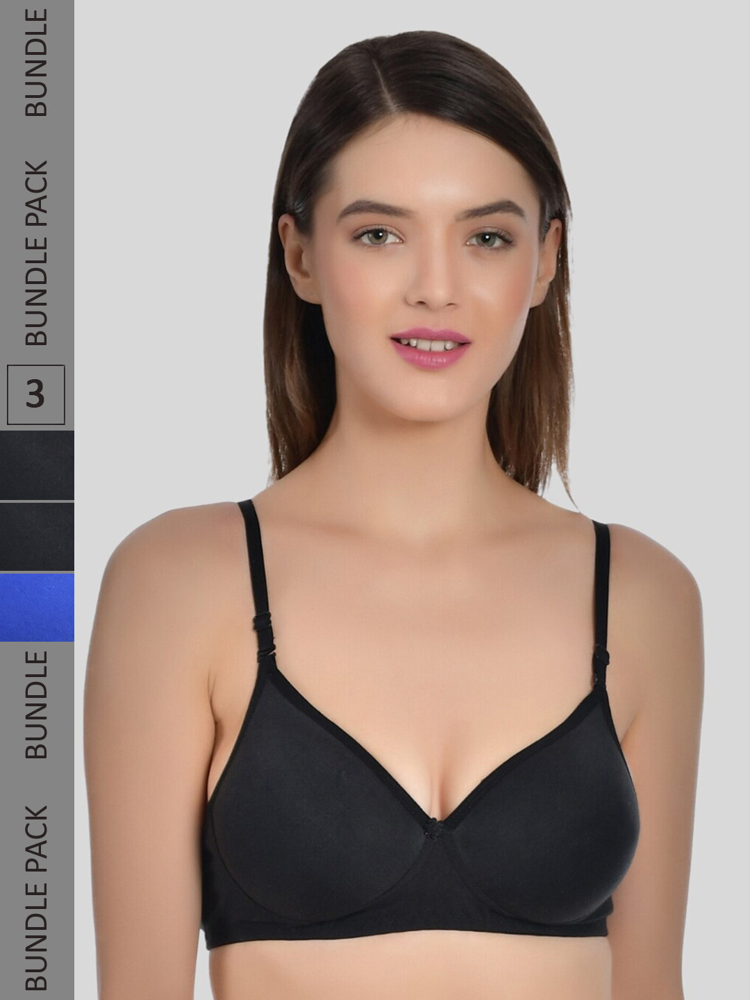 

Aimly Pack of 3 Full Coverage Heavily Padded Bra With All Day Comfort, Black