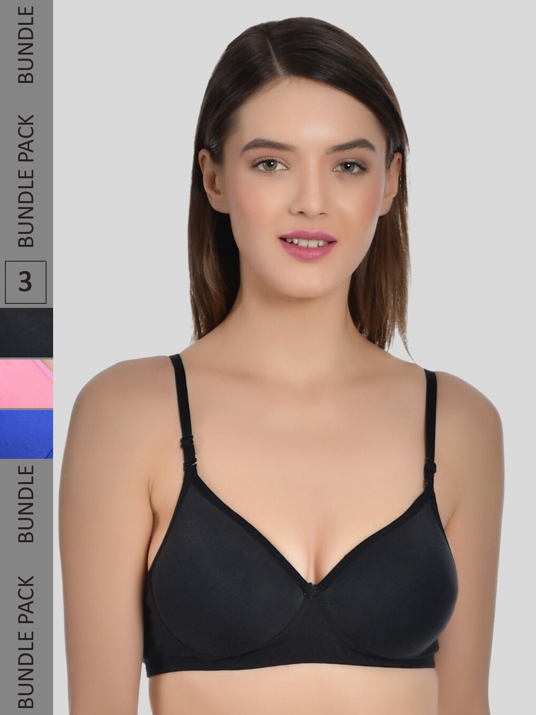 

Aimly Pack Of 3 Full Coverage Heavily Padded Bra, Black