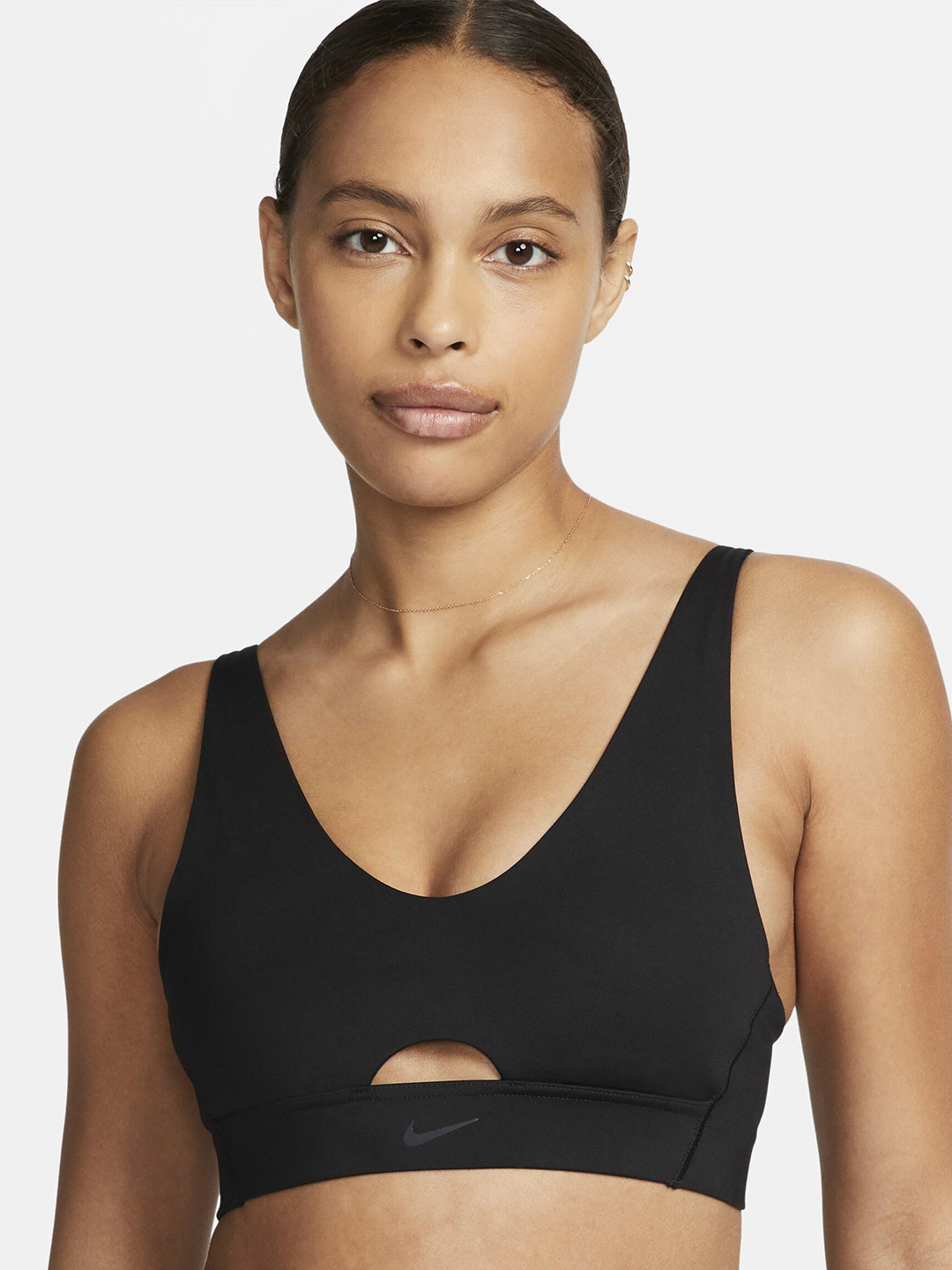 

Nike Indy Plunge Cut-Out Medium-Support Padded Dry Fit Sports Bra, Black