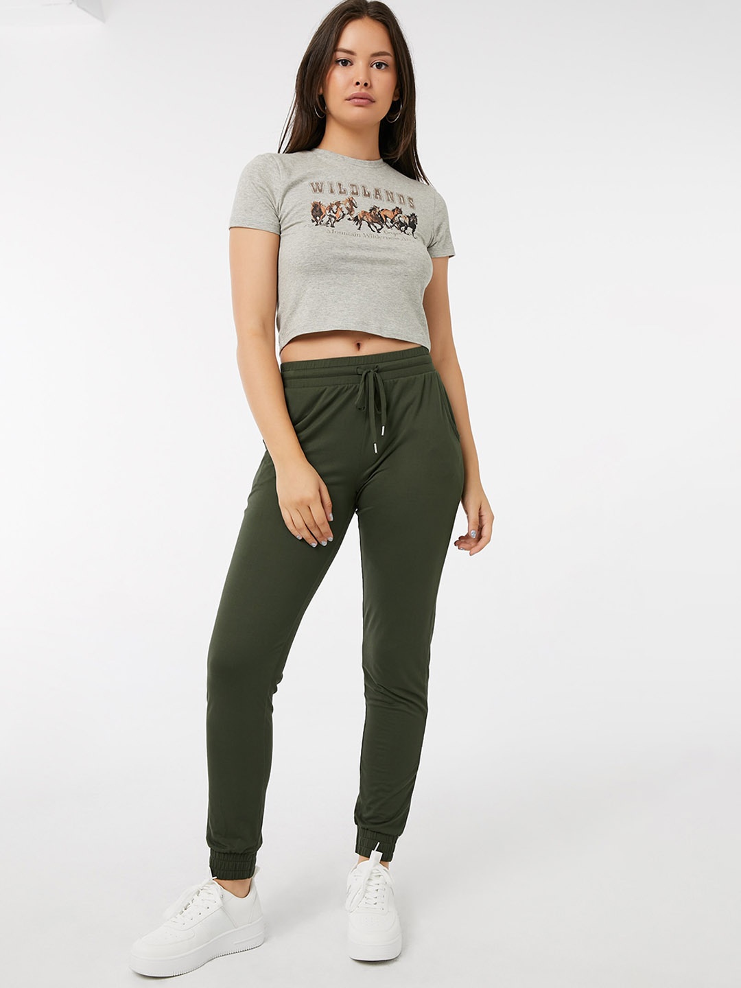 

Ardene Women Mid-rise Regular Joggers, Green