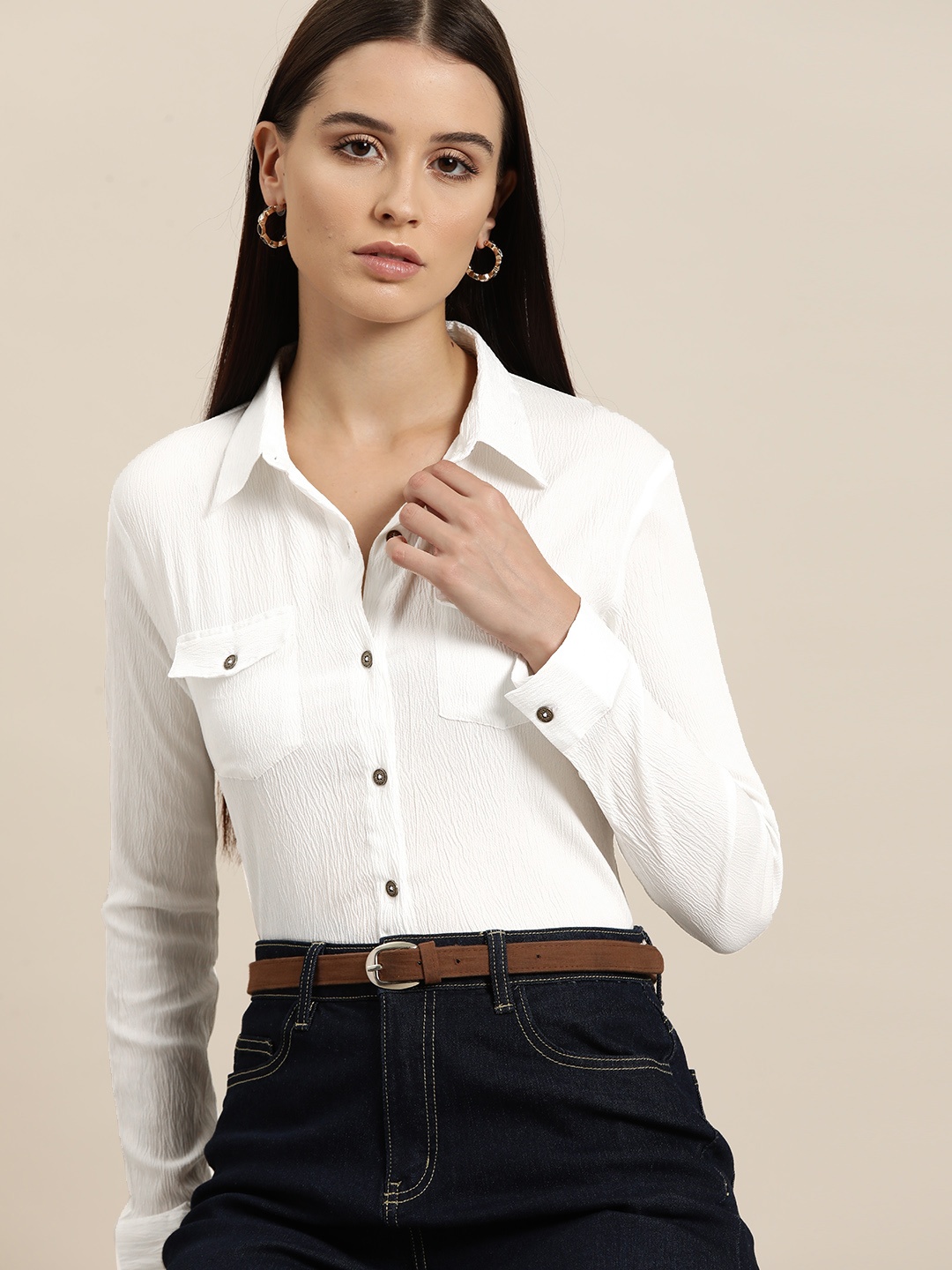 

INVICTUS Standard Opaque Semiformal Shirt, White