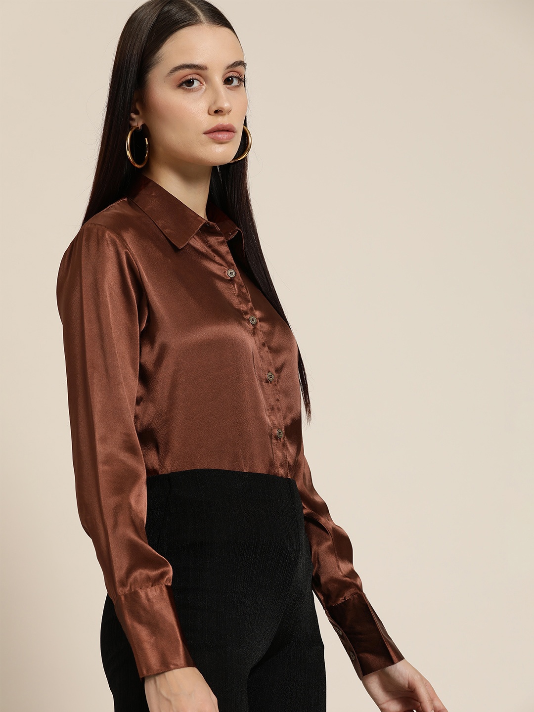

INVICTUS Women Standard Opaque Formal Shirt, Rust