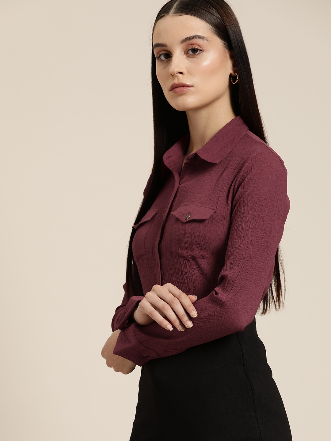 

INVICTUS Women Standard Opaque Formal Shirt, Maroon