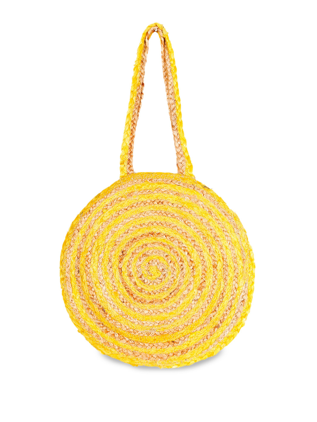 

HANDICRAFT PALACE Briaded Jute Sling Bag, Yellow