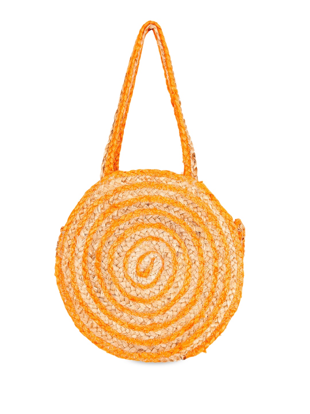 HANDICRAFT PALACE Briaded Jute Sling Bag, Orange