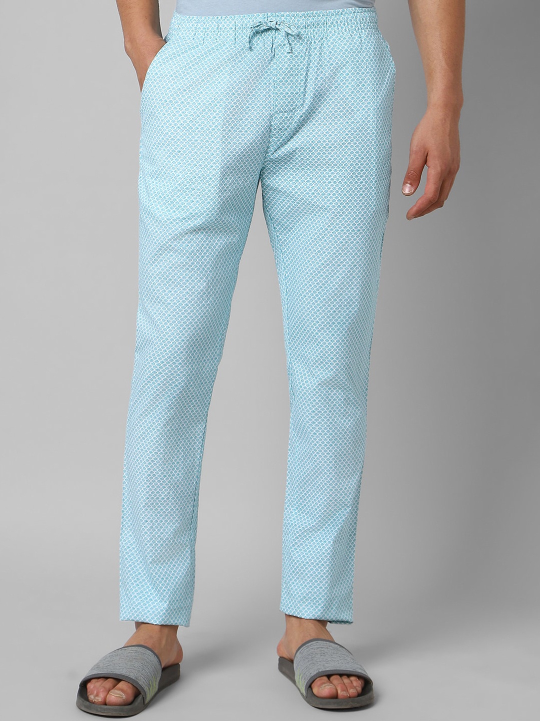 

Pantaloons Men Printed Pure Cotton Lounge Pants, Blue
