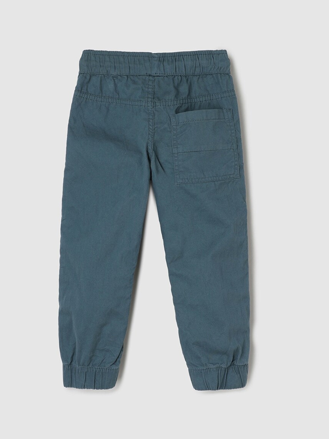 

max Boys Mid Rise Cotton Joggers, Blue