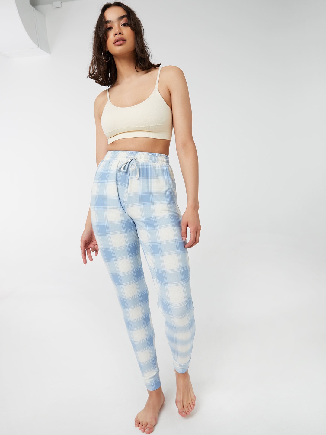 

Ardene Checked Drawstring Lounge Pant, Blue