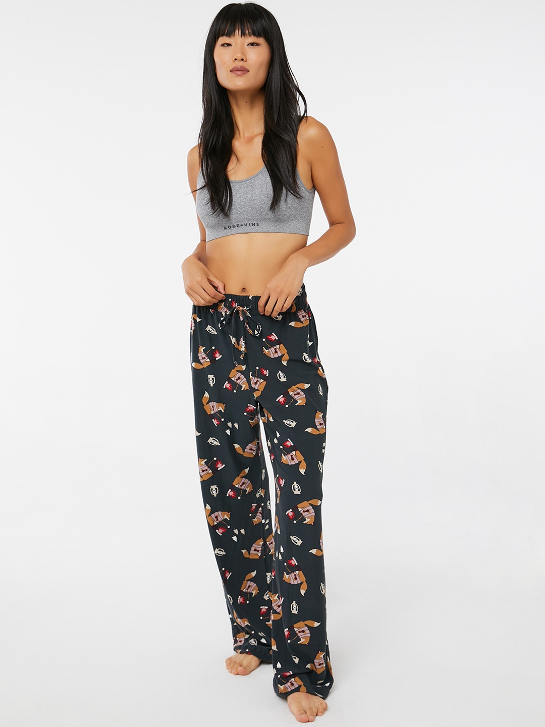 

Ardene Printed Drawstring Lounge Pant, Black