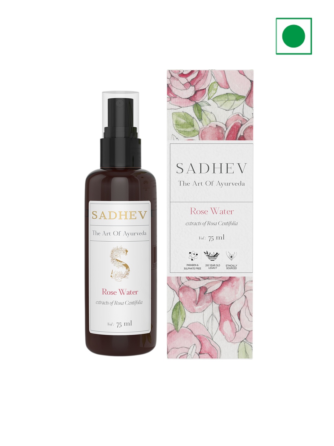 

SADHEV Ayurvedic Rose Water - 75ml, Transparent