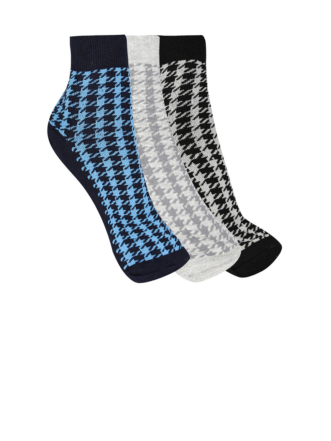 

Mast & Harbour Men Pack of 3 Patterned Ankle-Length Socks, Navy blue