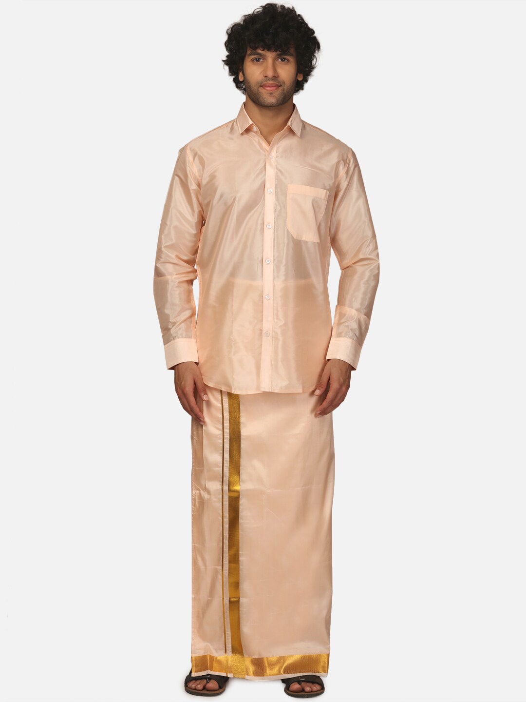 

Sethukrishna Shirt And Dhoti Set, Orange