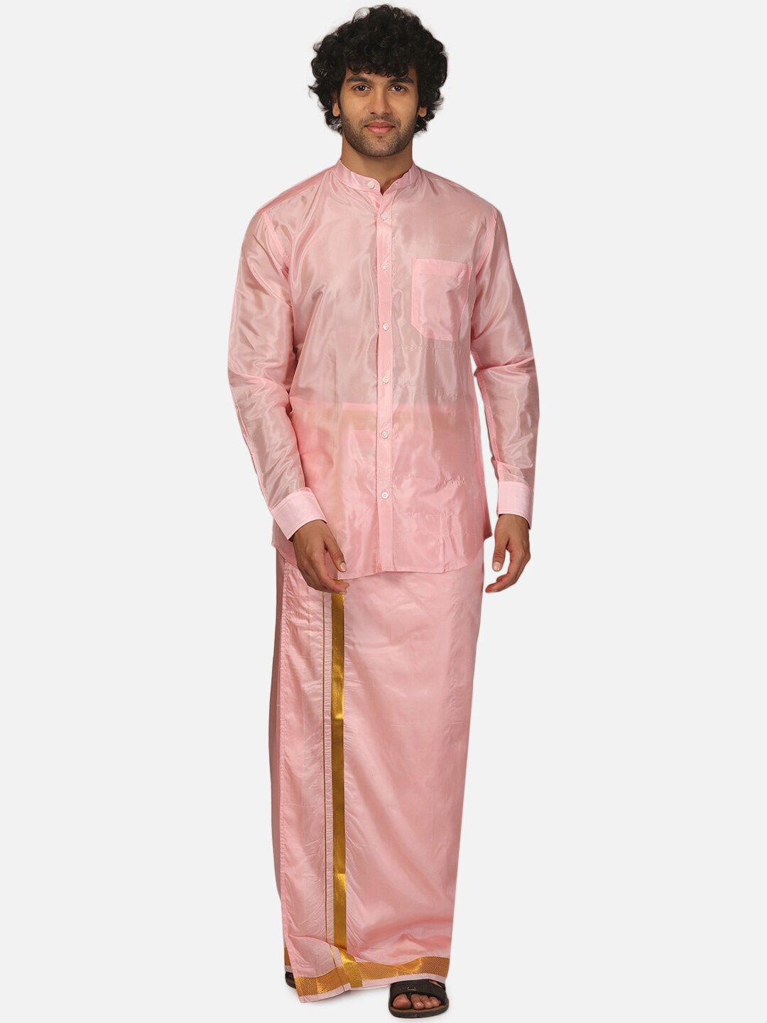 

Sethukrishna Shirt And Dhoti Set, Pink