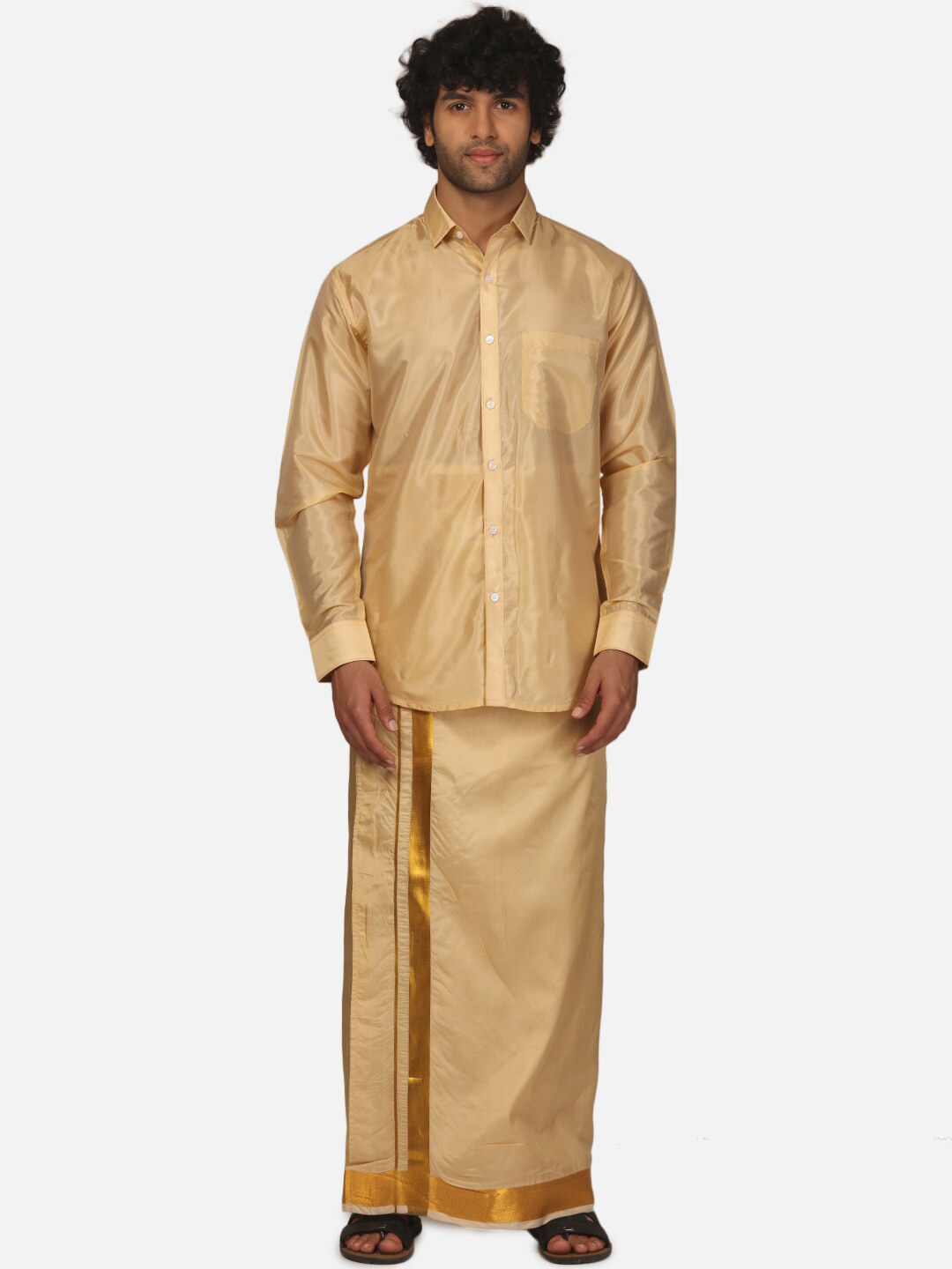 

Sethukrishna Shirt Collar Shirt & Veshti, Beige