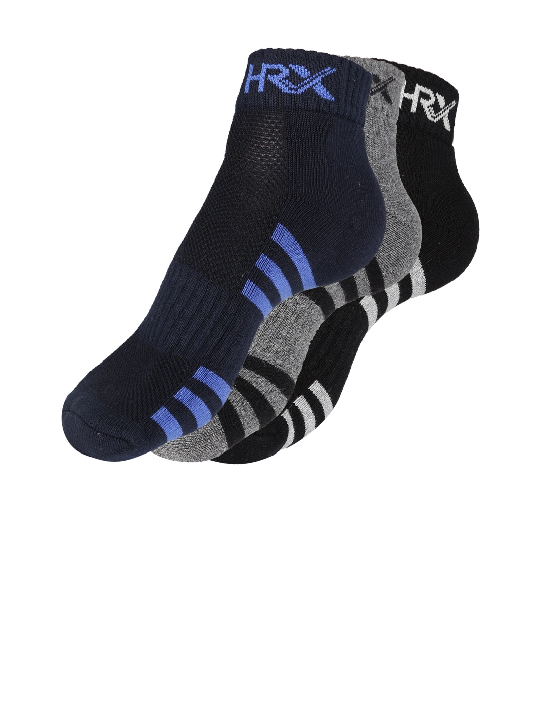 

HRX by Hrithik Roshan Men Quarter length Pack of 3 Rapid Dry Socks, Black