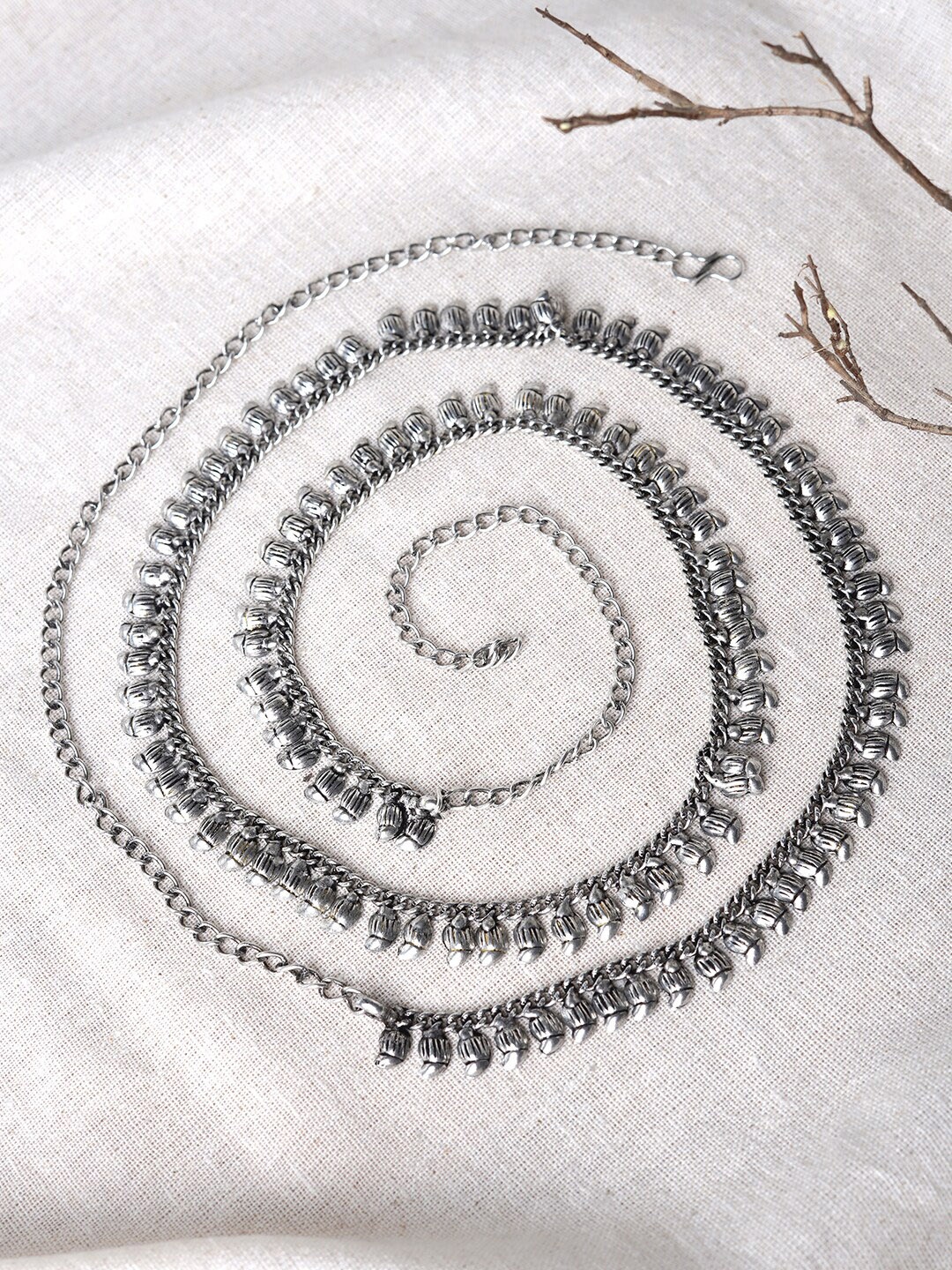 

TEEJH Silver Plated Waist Chain