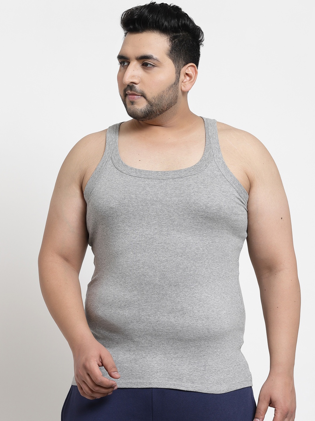 

plusS Round Neck Innerwear Vests, Grey