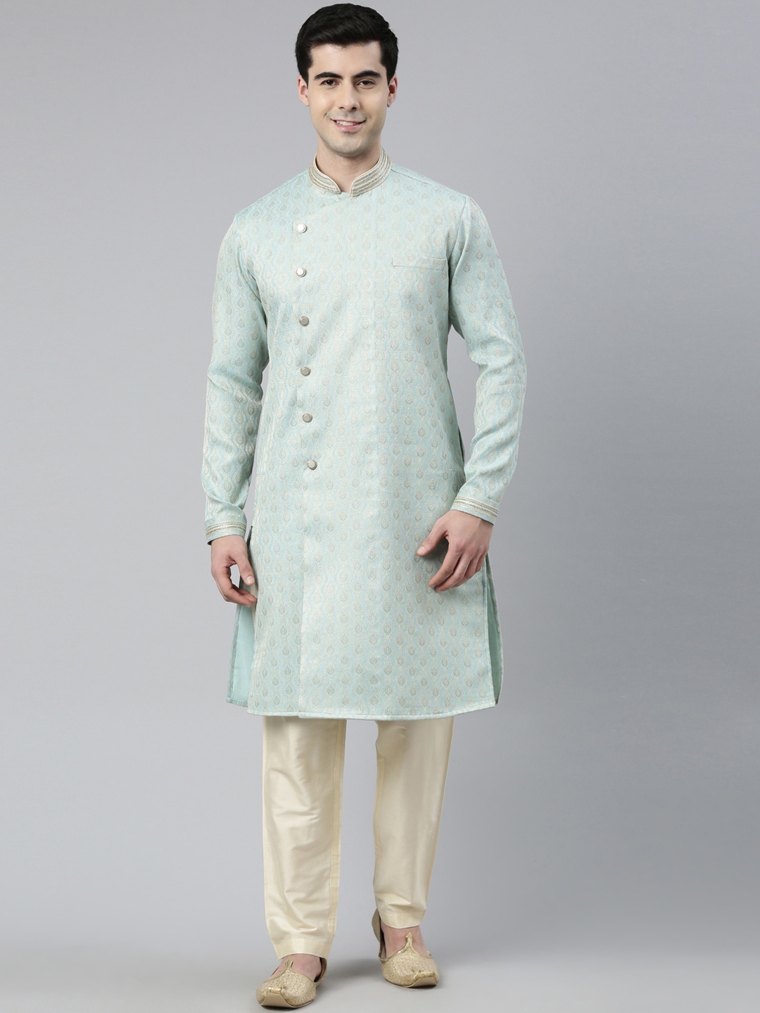 

TheEthnic.Co Ethnic Motifs Woven Design Kurta, Blue