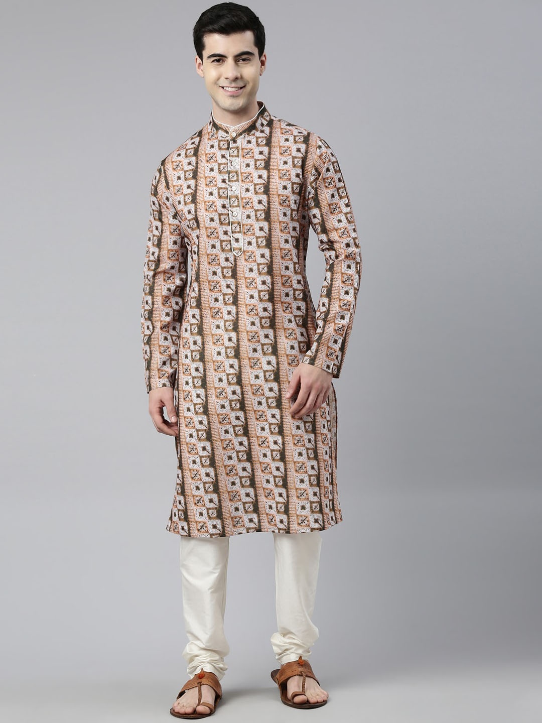 

TheEthnic.Co Abstract Dyed Straight Kurta, Orange