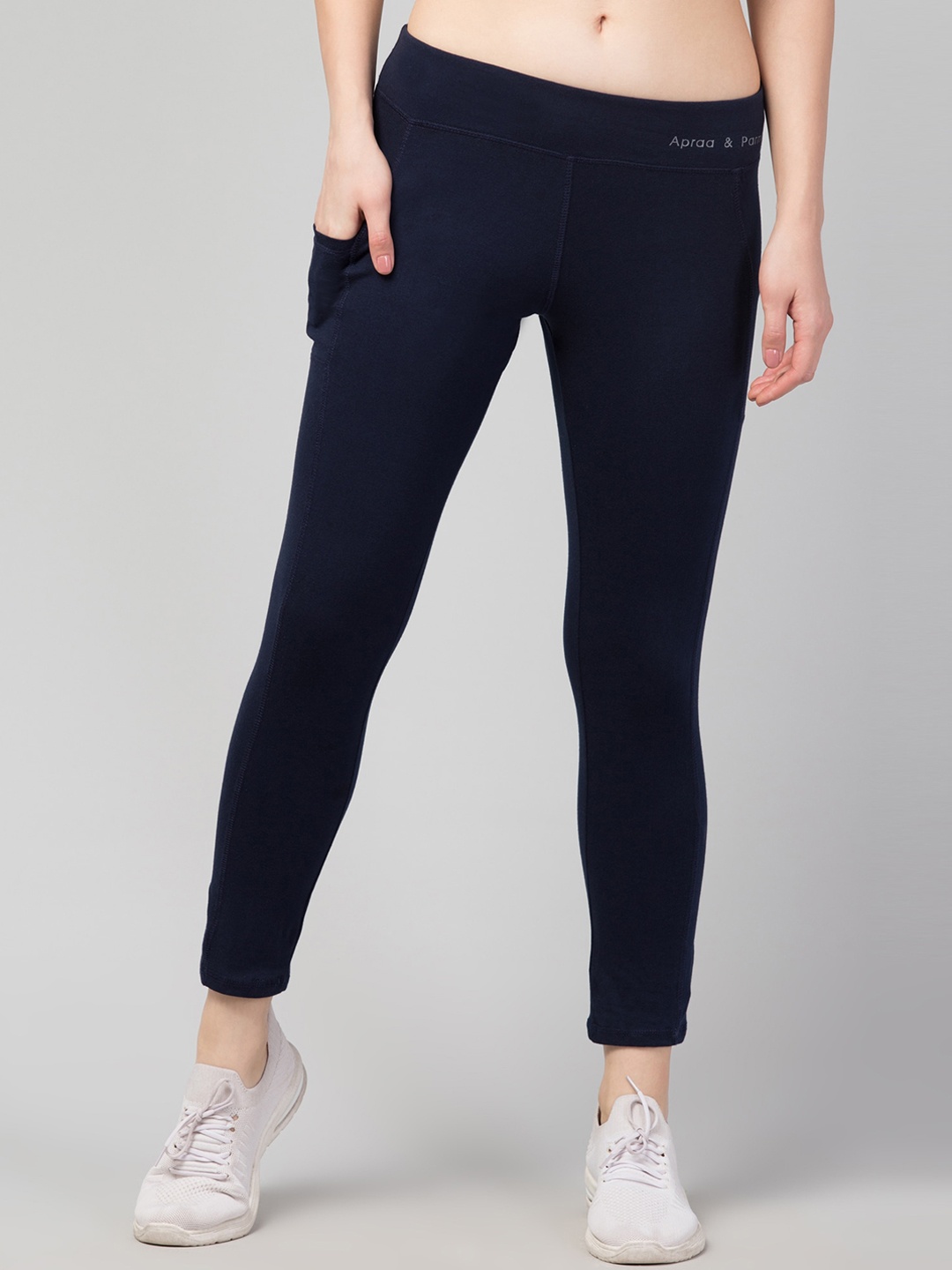 

Apraa & Parma Women Ankle-Length Tights With Pockets, Navy blue