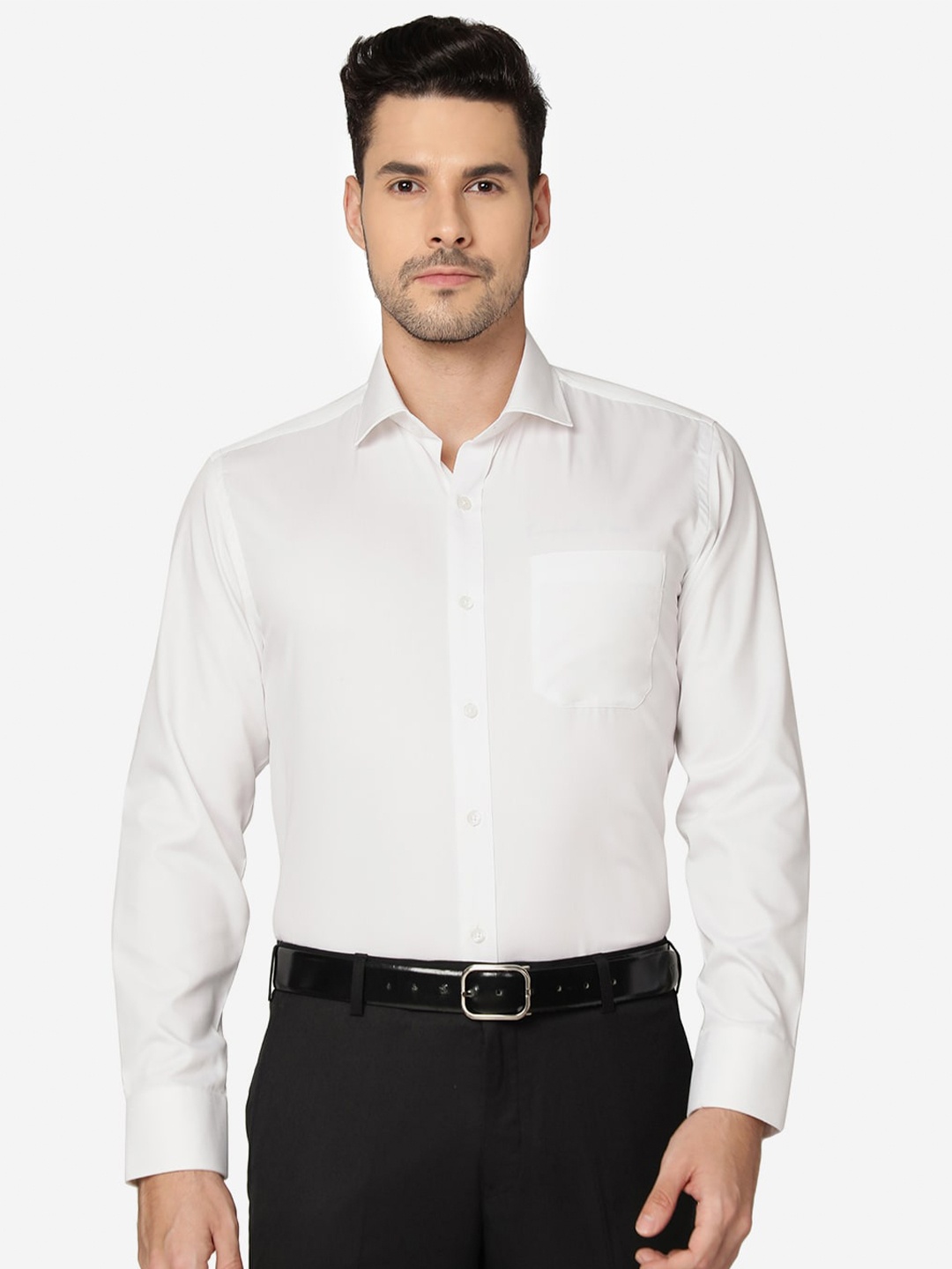 

Greenfibre Slim Fit Spread Collar Formal Shirt, White
