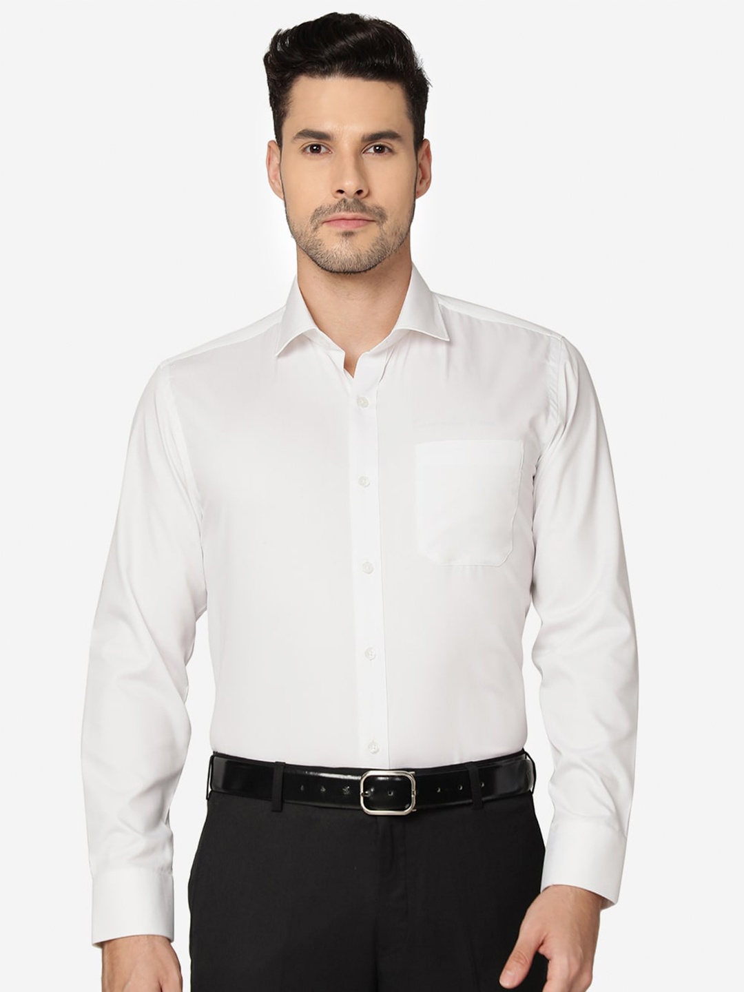 

Greenfibre Slim Fit Spread Collar Formal Shirt, White