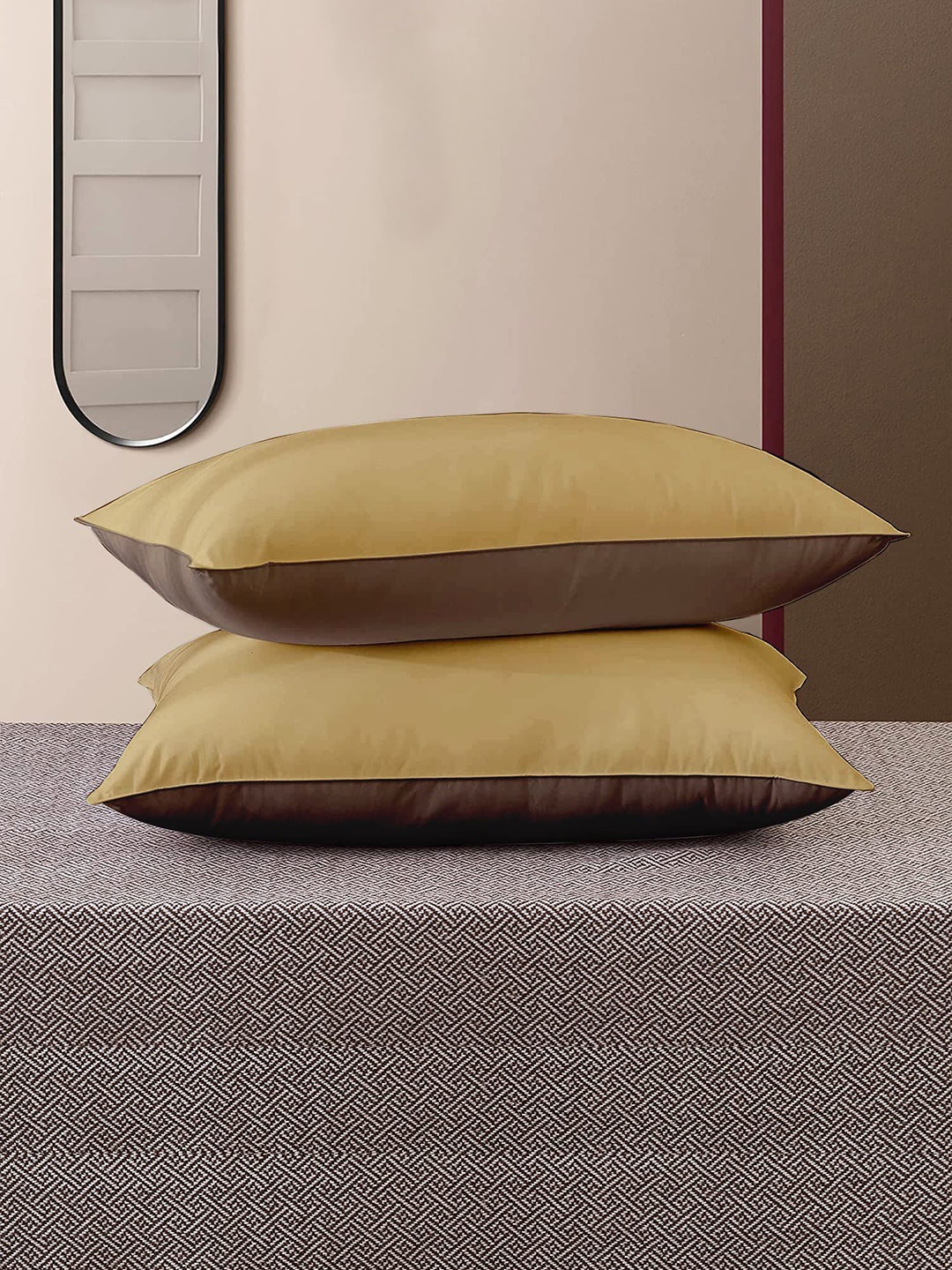 

Cloth Fusion Coffee Brown 2-Pieces Microfiber Sleep Pillows