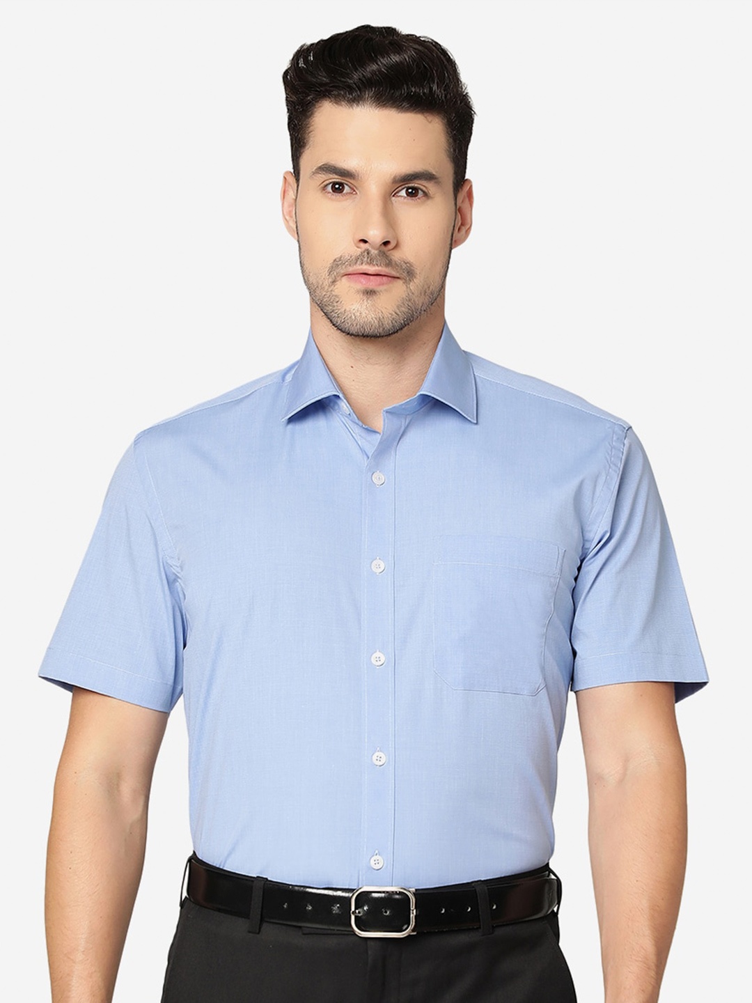 

JADE BLUE Spread Collar Pure Cotton Formal Shirt