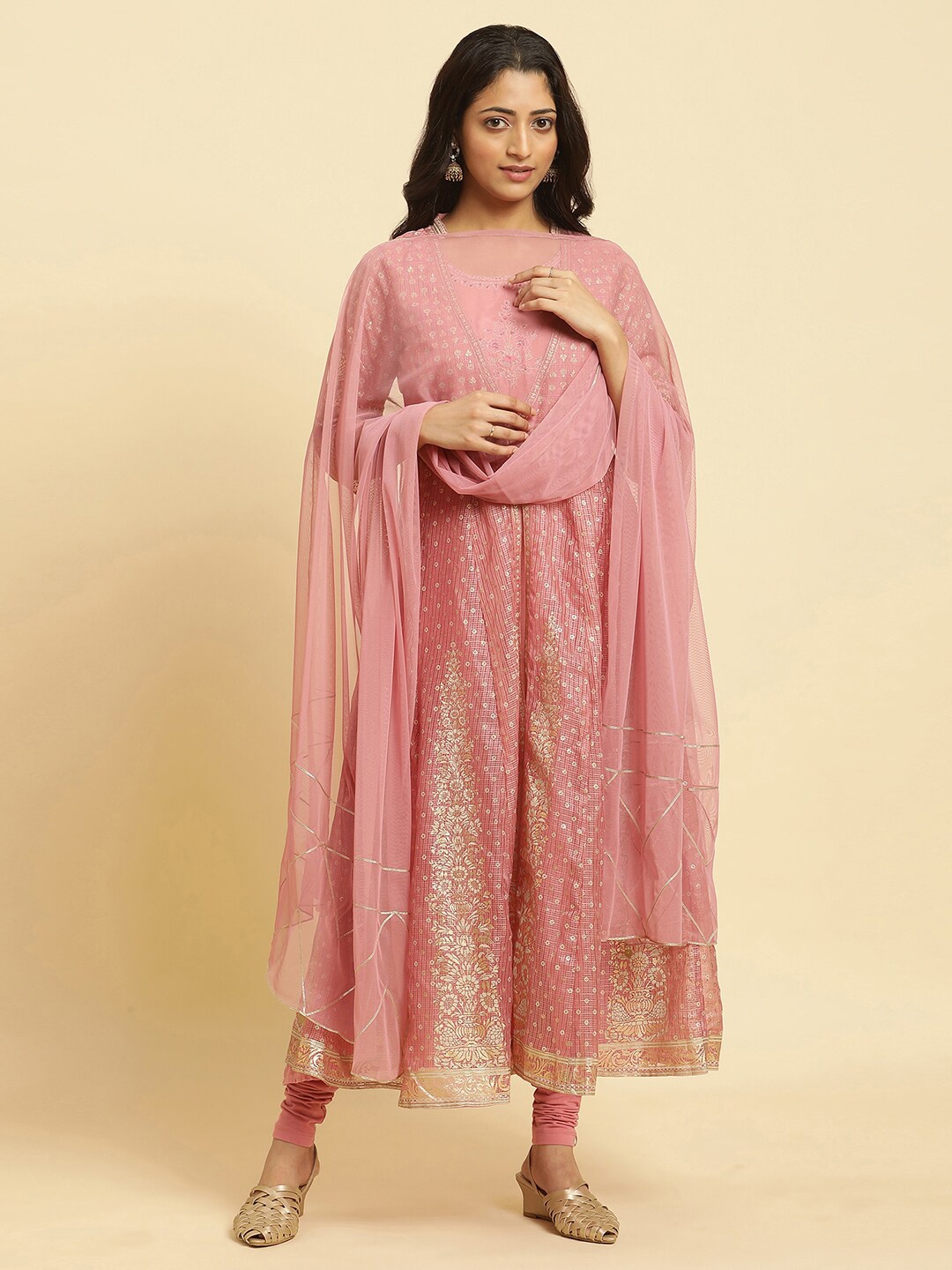 

W Embellished Dupatta, Pink