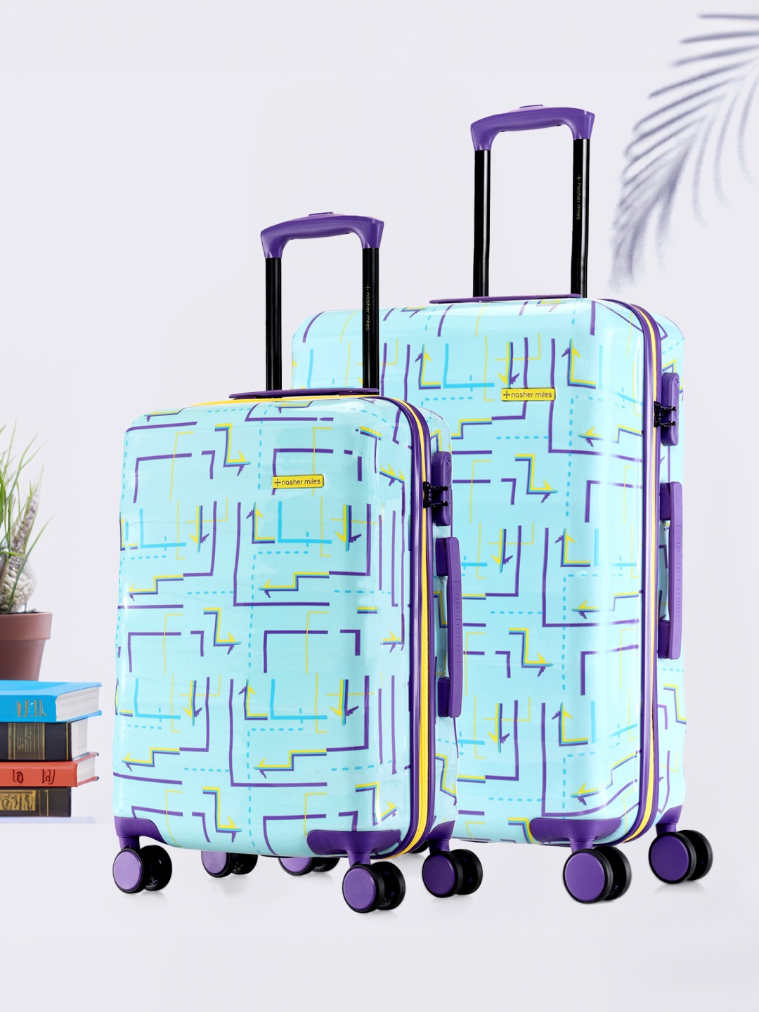 

Nasher Miles Denver Polycarbonate Light Blue Trolley Bag Set of 2 S/M 55-65cm