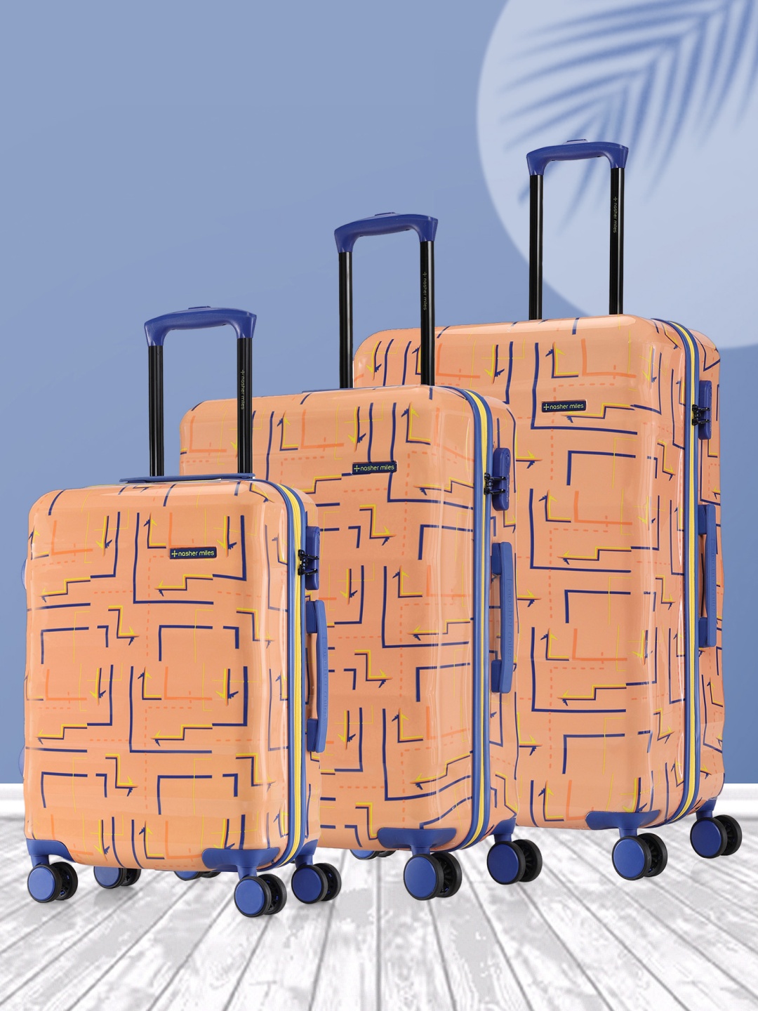 

Nasher Miles Denver Polycarbonate Orange Trolley Bag Set 3 S/M/L 55-65-75cm