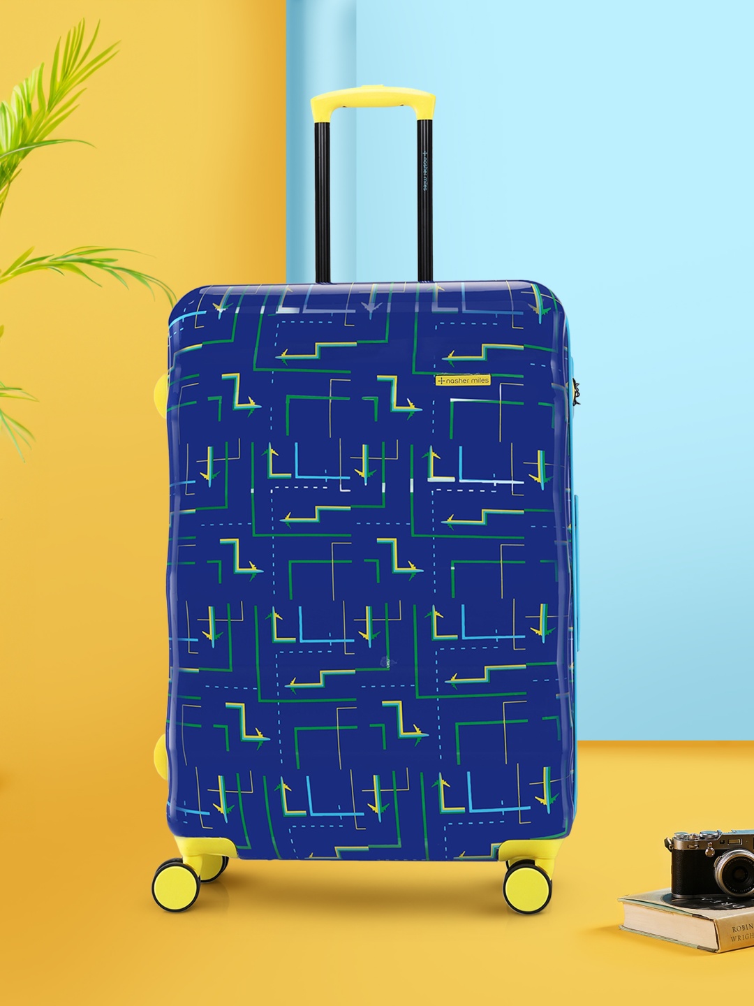 

Nasher Miles Denver Printed Hard-Sided Printed Large Trolley Suitcase - 109 L, Blue