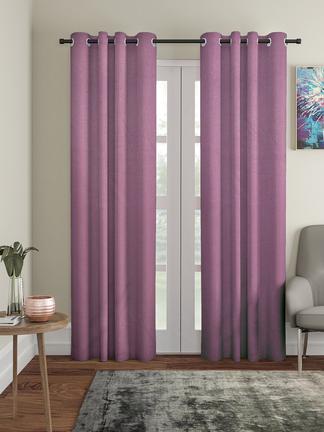 

ROMEE Lavender 2-Pieces Room Darkening Door Curtains