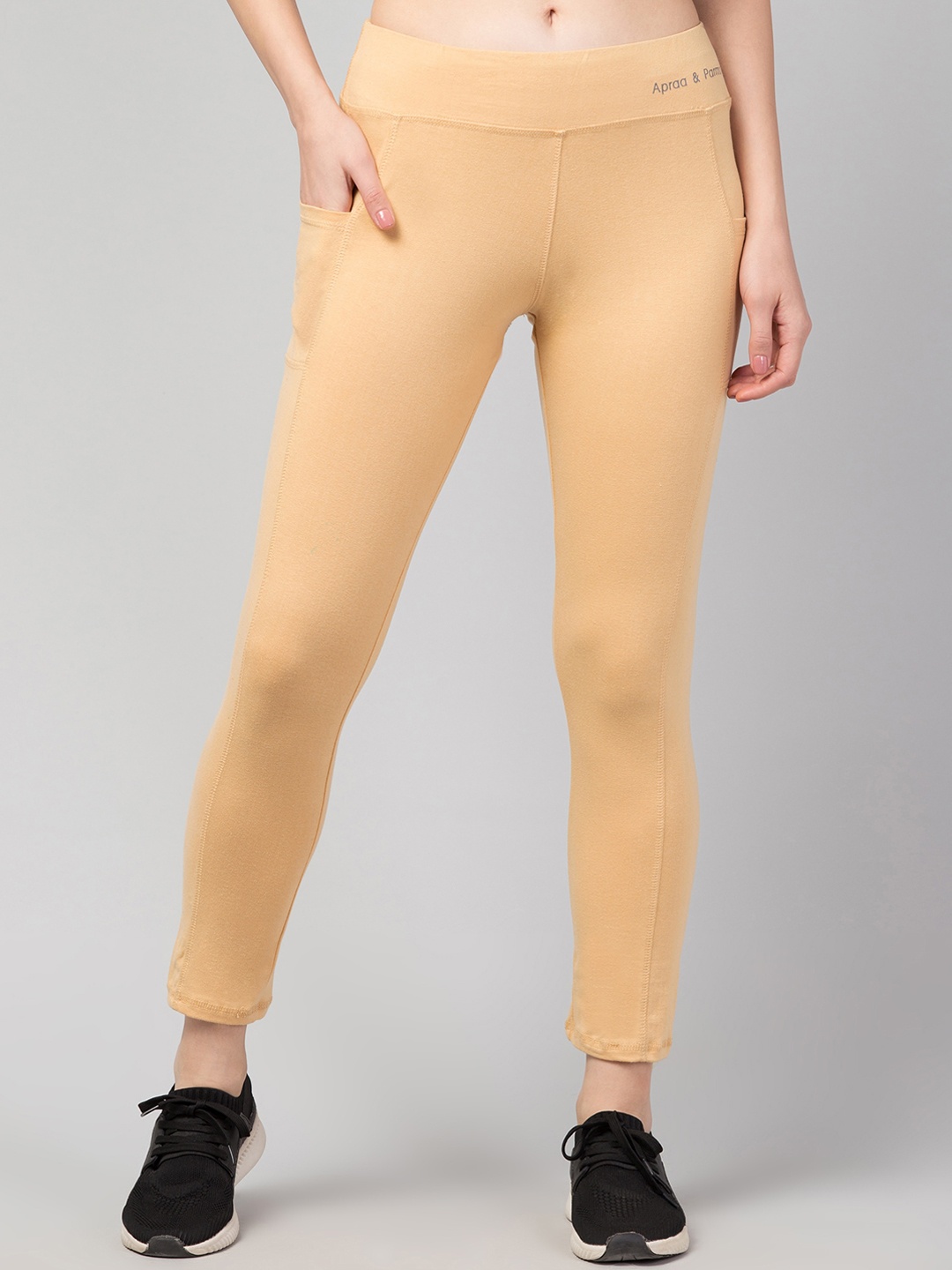 

Apraa & Parma Women Ankle Length Gym Tights, Beige