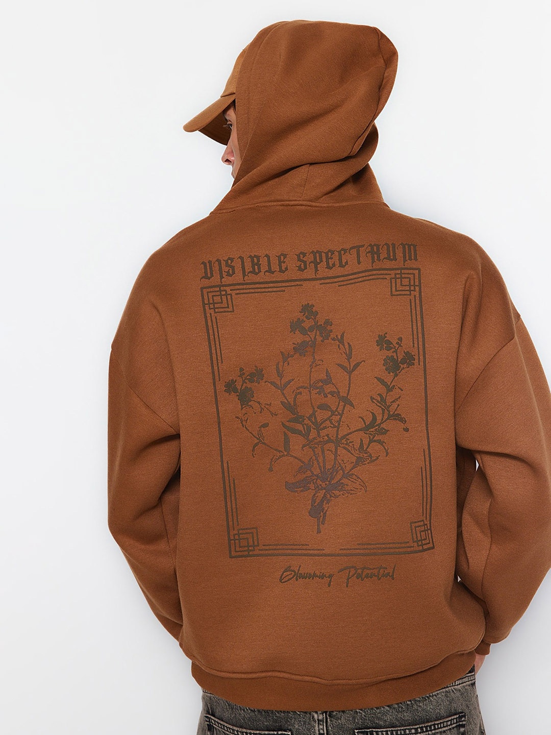 

Trendyol Hooded Printed Sweatshirt, Brown