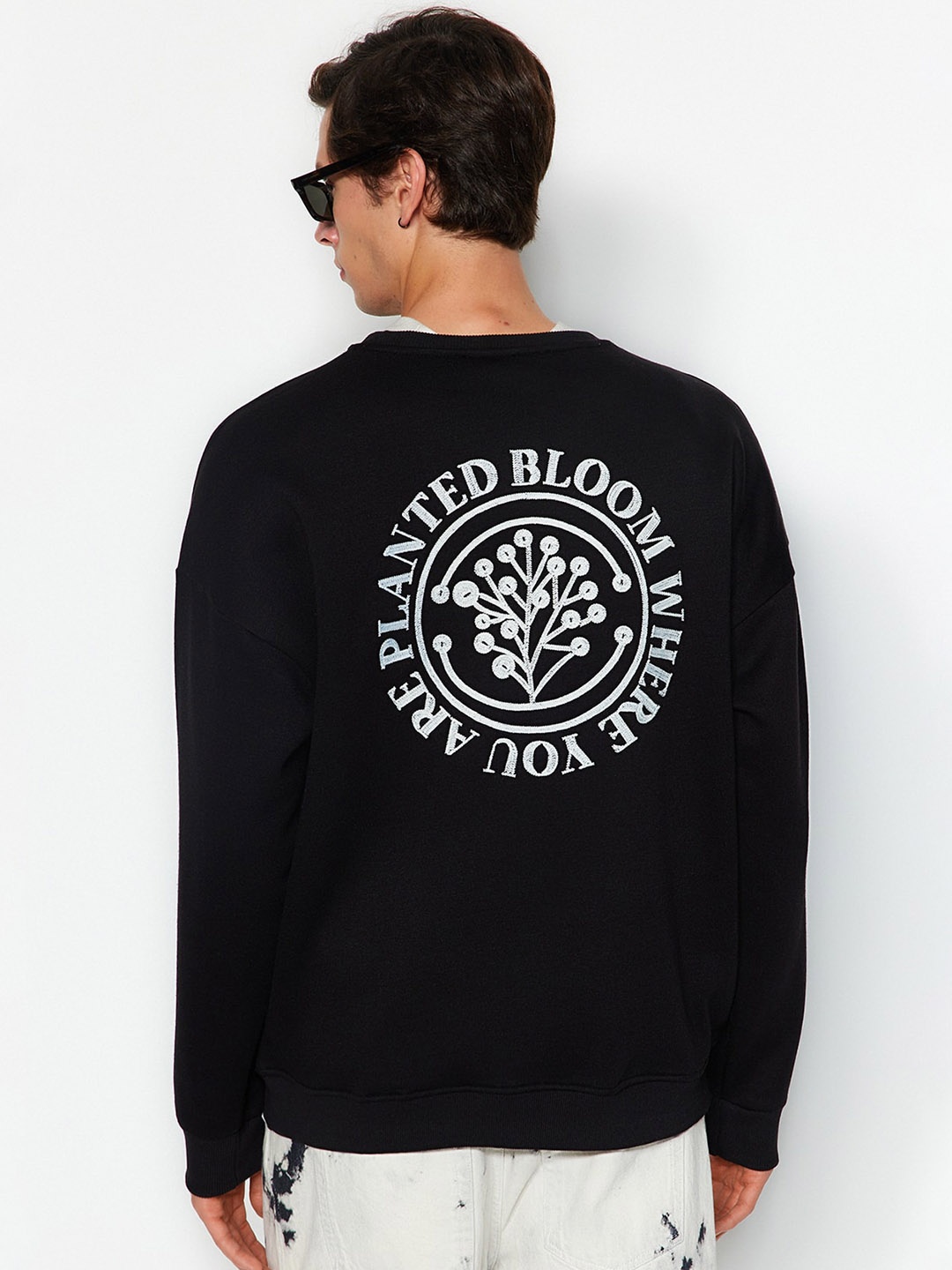 

Trendyol Graphic Printed Cotton Sweatshirt, Black