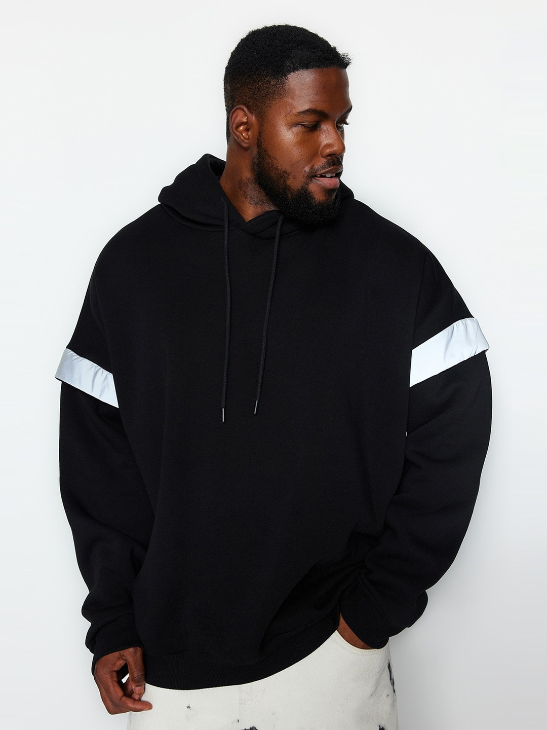 

Trendyol Ribbed Hooded Pullover, Black