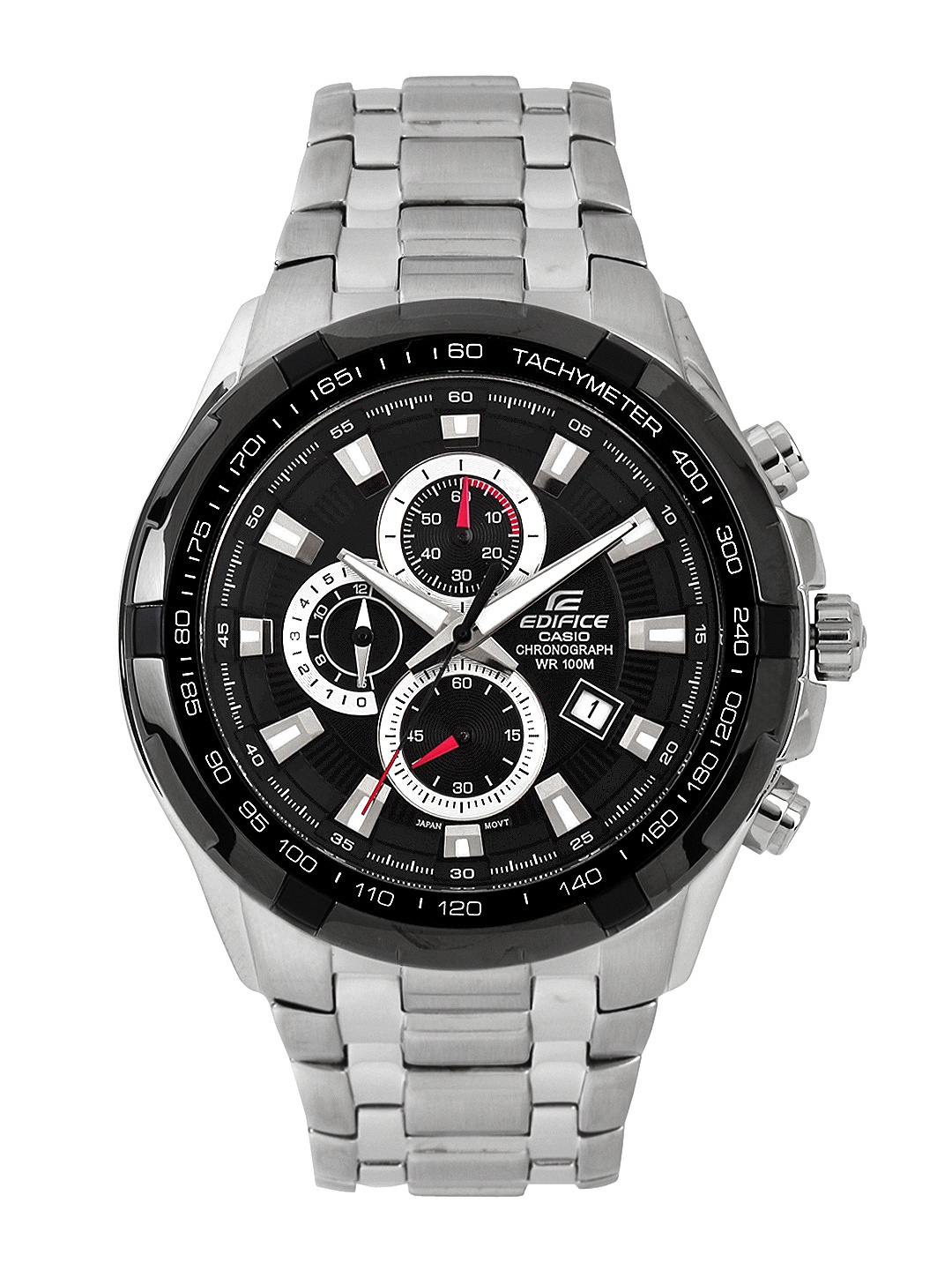 

CASIO Men EDifice EF-539D-1AVUDF Black Analog Dial Silver Stainless Steel Band ED369