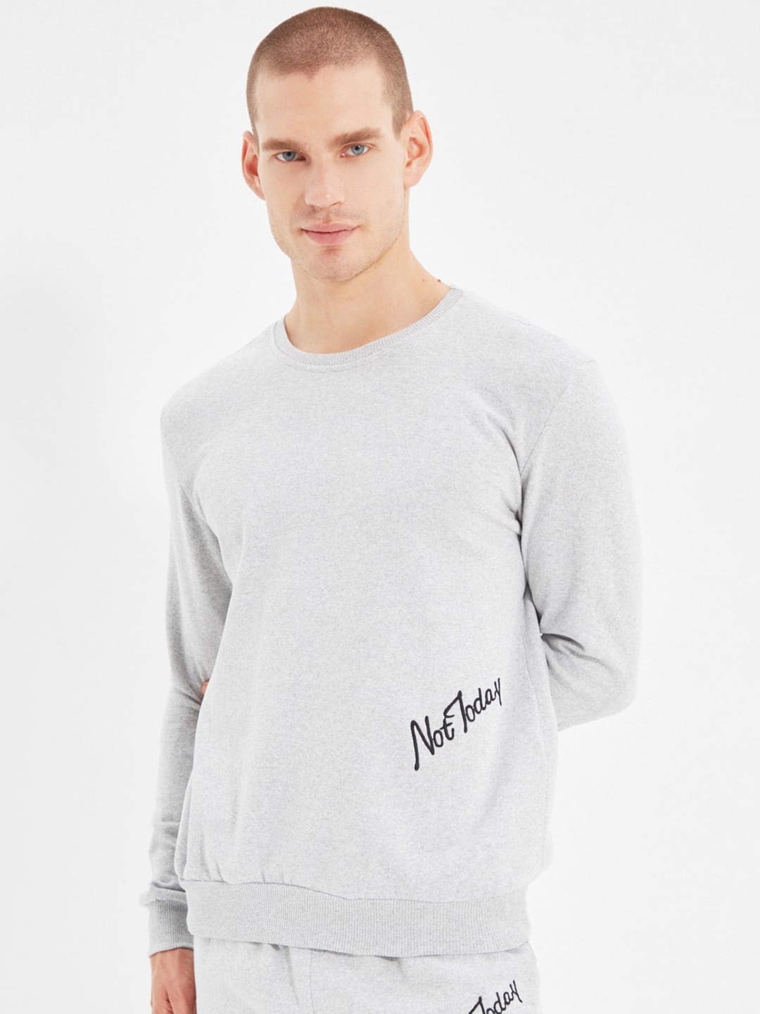 

Trendyol Mid Rise Sweatshirt With Jogger, Grey