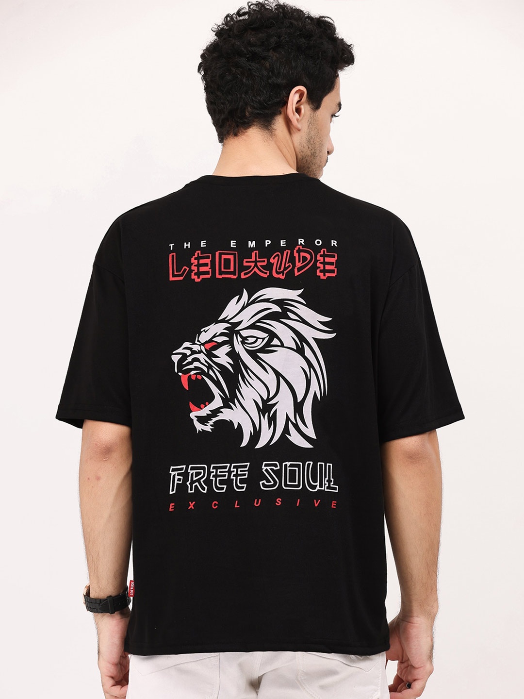 

Leotude Graphic Printed Oversized T-shirt, Black