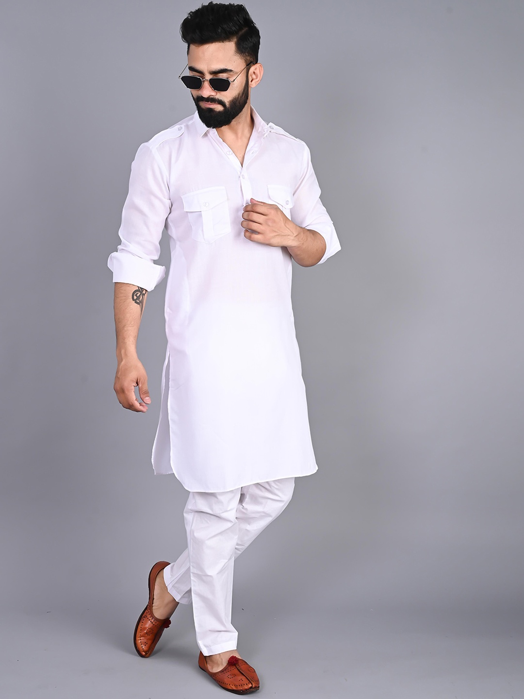 

FUBAR Pathani Kurta With Pyjamas, White