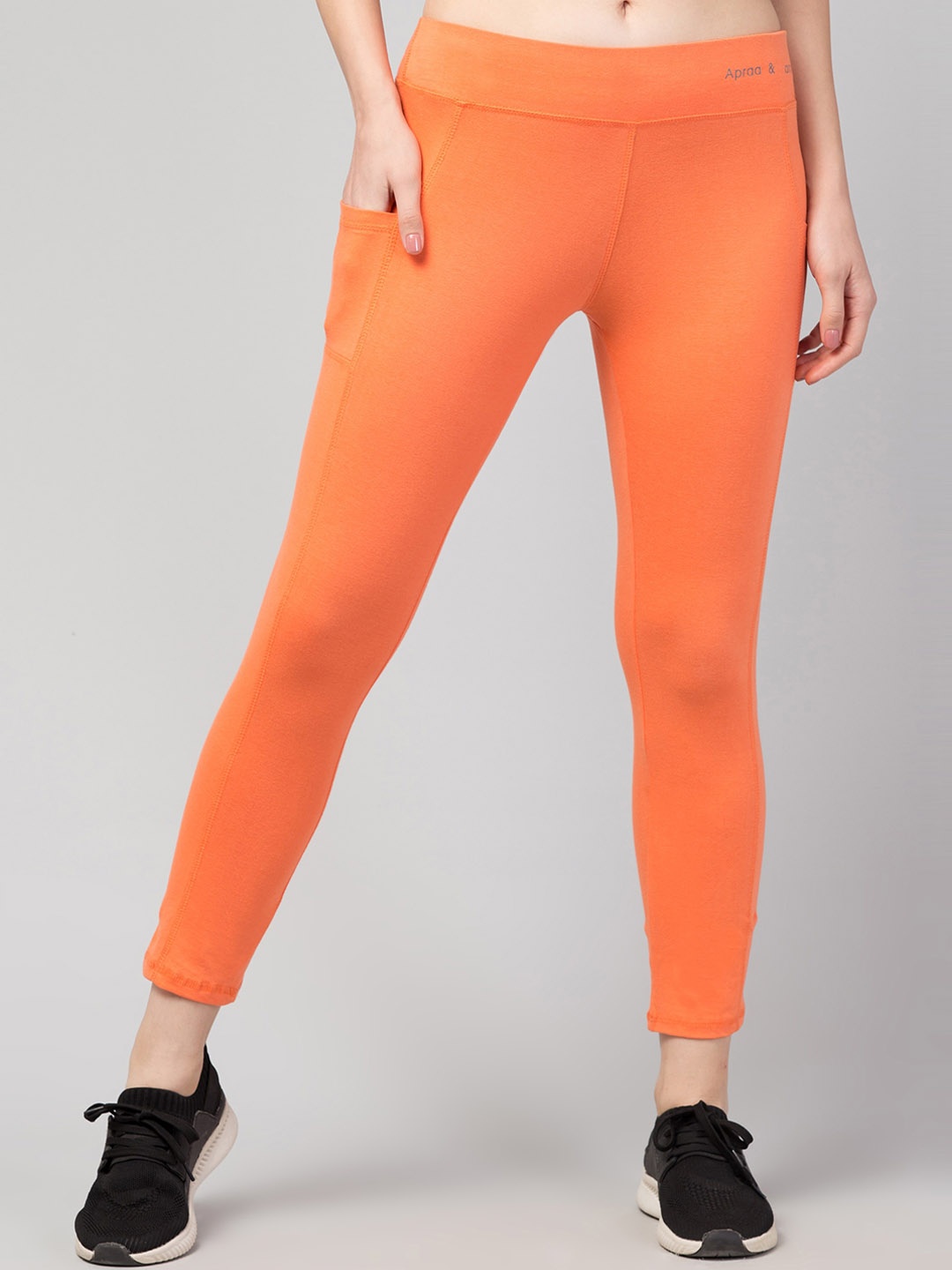

Apraa & Parma Women Ankle Length Gym Tights, Orange