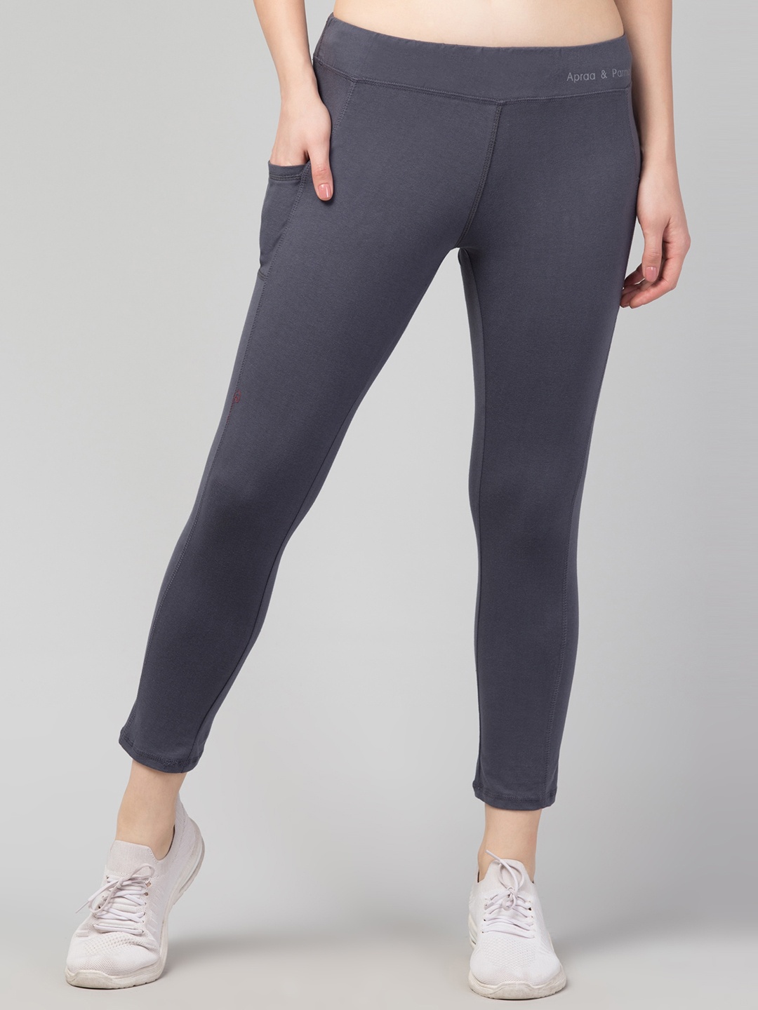 

Apraa & Parma Women Ankle-Length Tights With Pockets, Grey