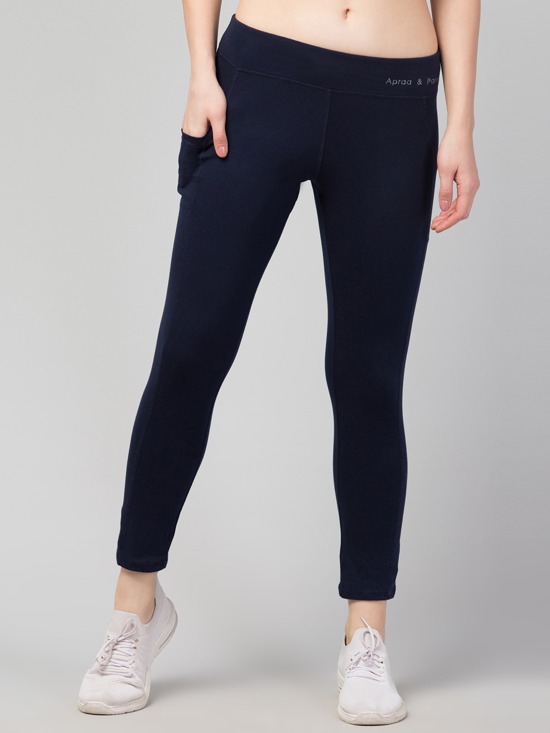 

Apraa & Parma Women Ankle-Length Tights With Pockets, Navy blue