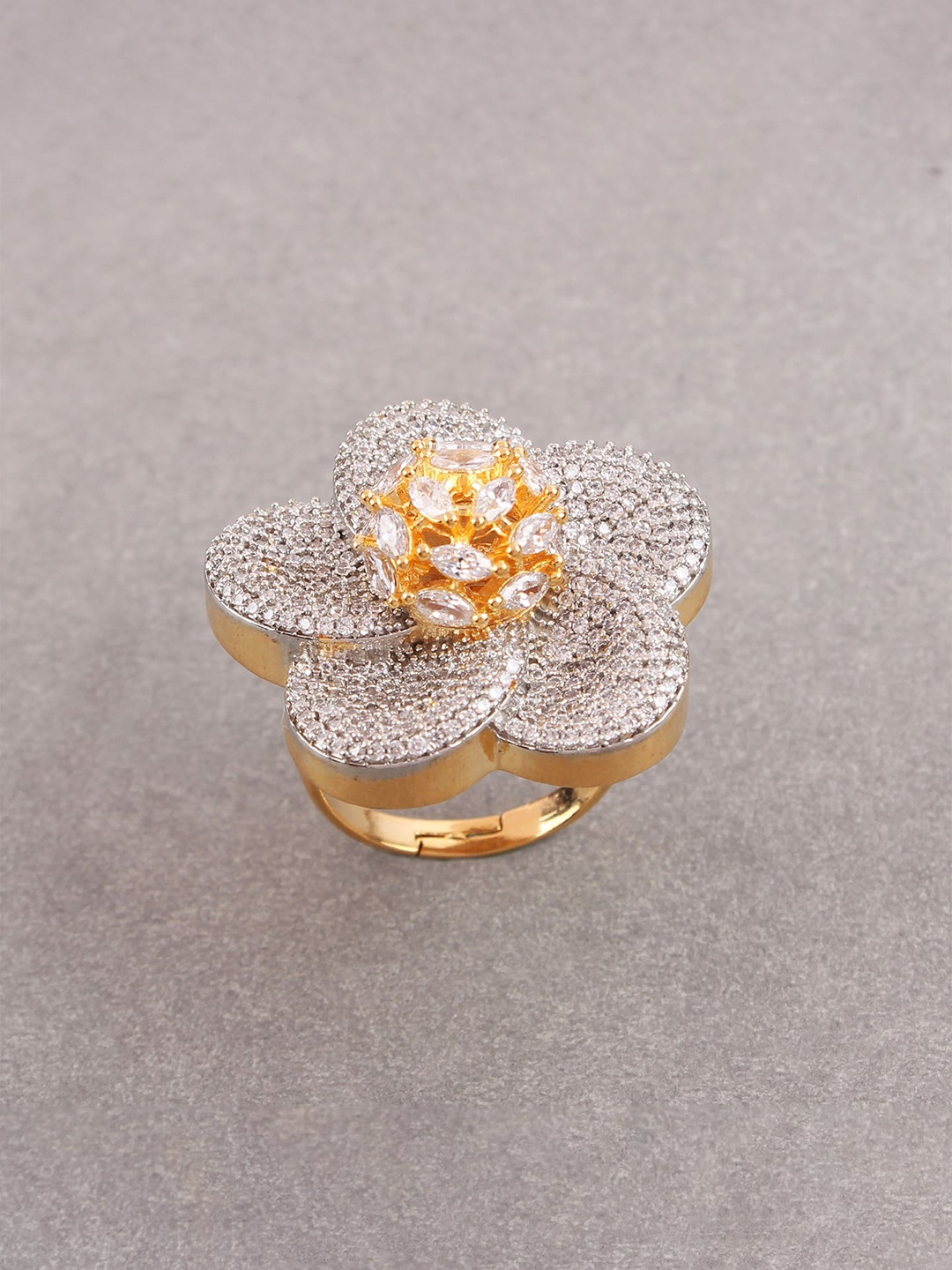 

Mirana Gold-Plated AD-Studded Finger Ring