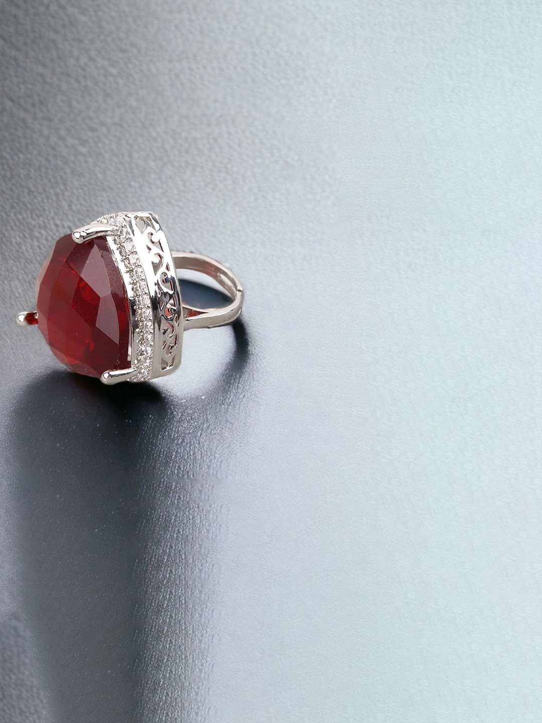 

Mirana Rhodium Plated Finger Ring, Silver